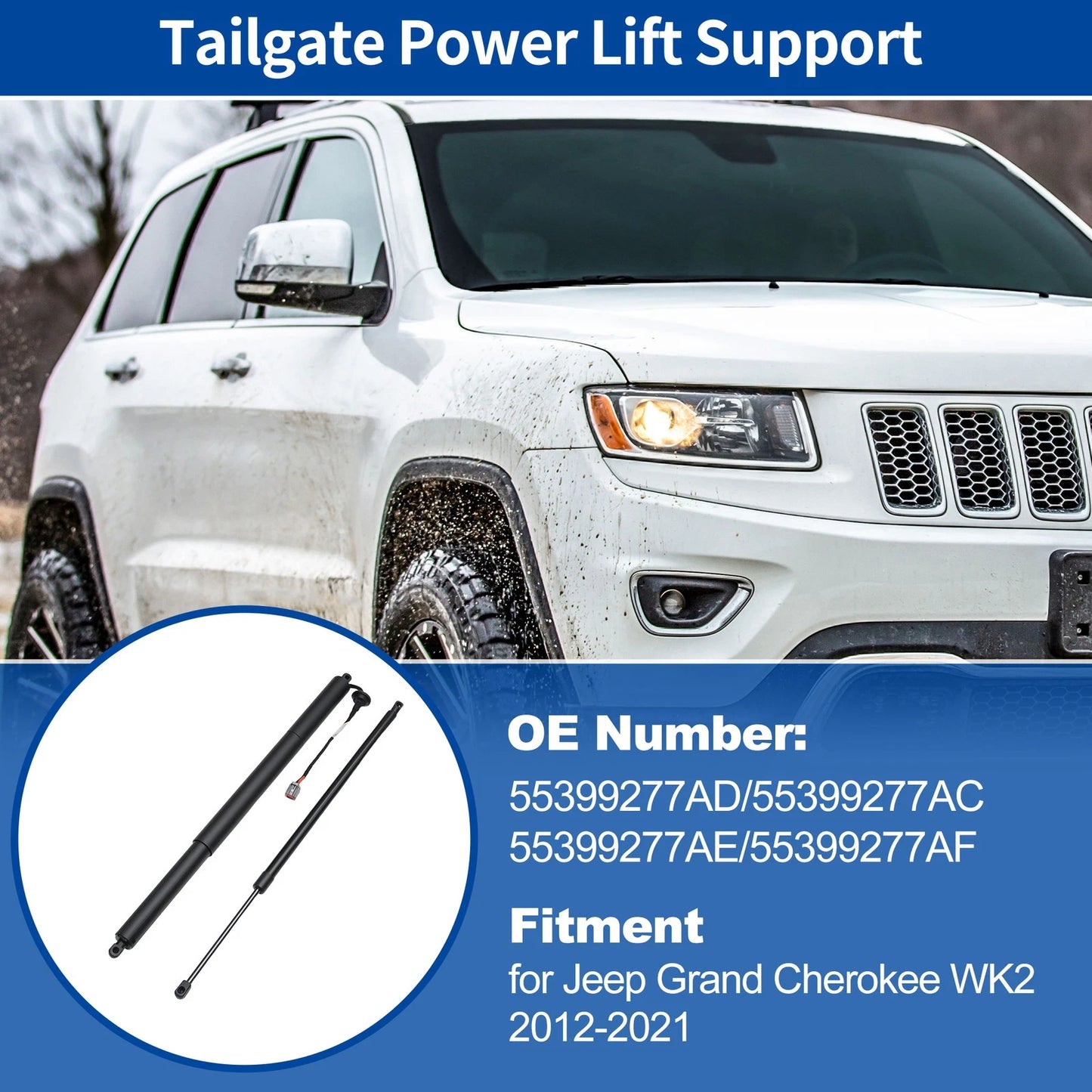 Set of 2 Rear Tailgate Power Lift Supports for Jeep Grand Cherokee (2011–2012)