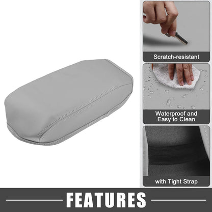 Car Center Console Armrest Cover for Honda Civic 2012-2015 Faux Leather Gray