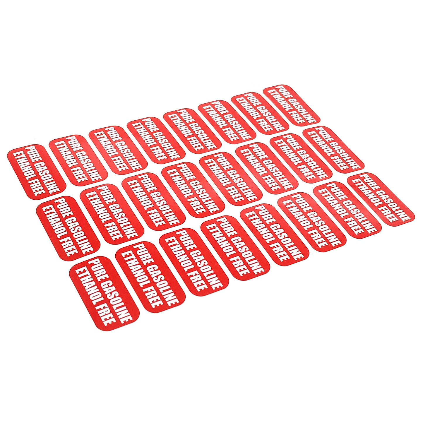 24-Pack Gasoline Ethanol Free Stickers for Fuel Tanks