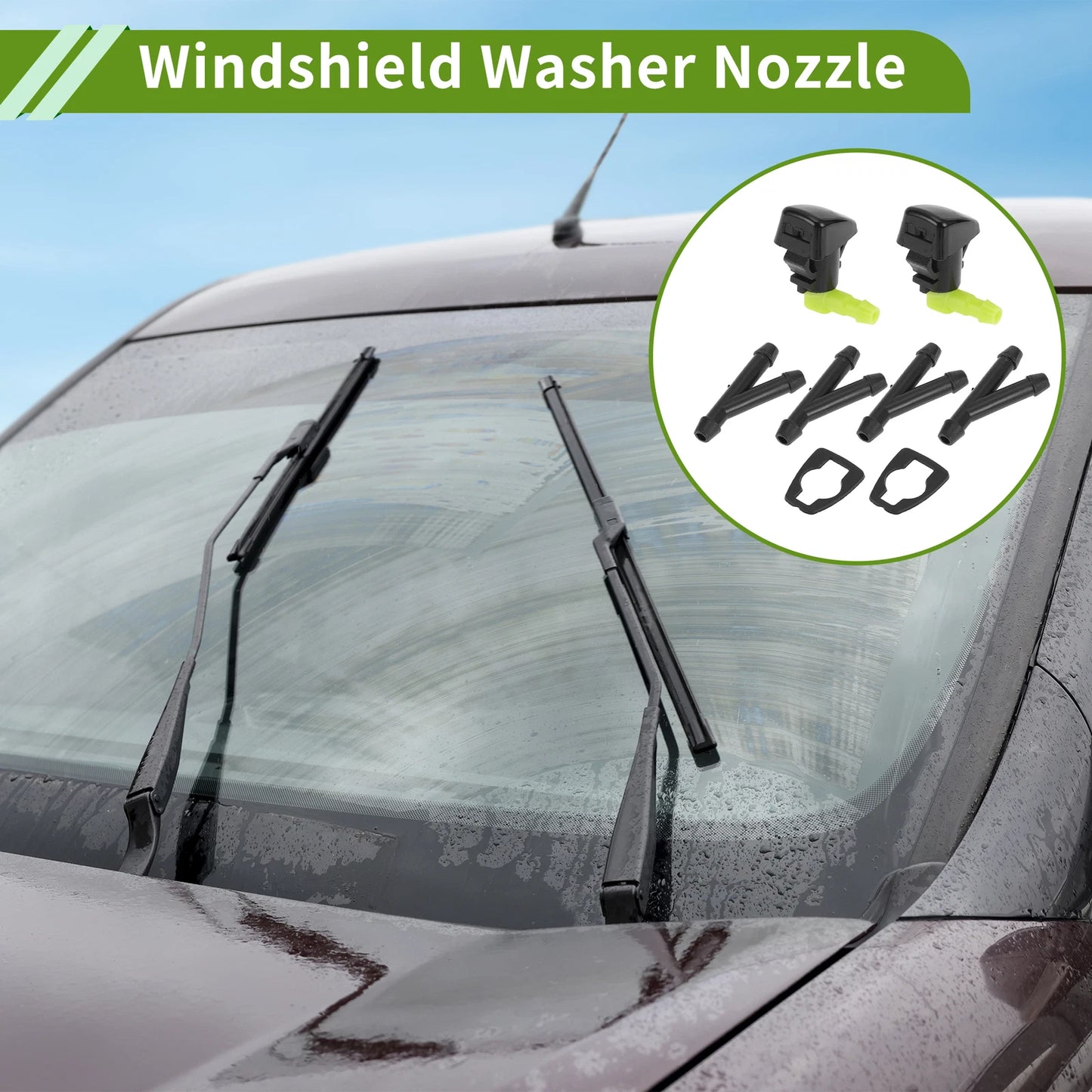 Windshield Washer Nozzle with Hose Connector for Chevy