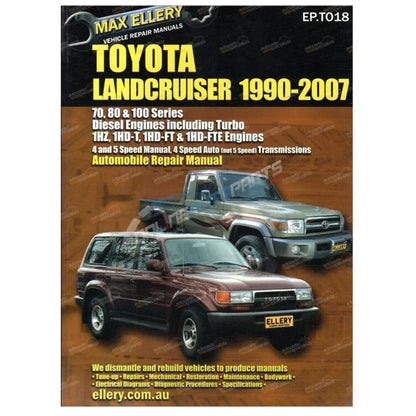 Workshop Repair Manual for Landcruiser 80 100 Series Diesel 1HZ 1HDT 1HD-FT/E