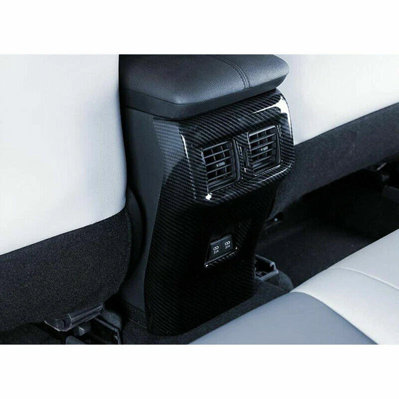 Carbon Fiber Rear Seat Air Vent Cover Trim Decor for Toyota RAV4 (2019–2023)