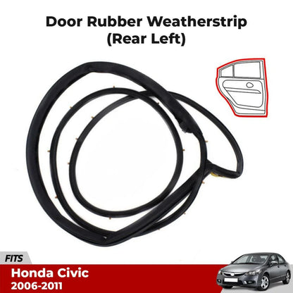 Door Rubber Seal Weatherstrip Rear Left Fits Honda Civic FD 4D Sedan 2006-11 D06