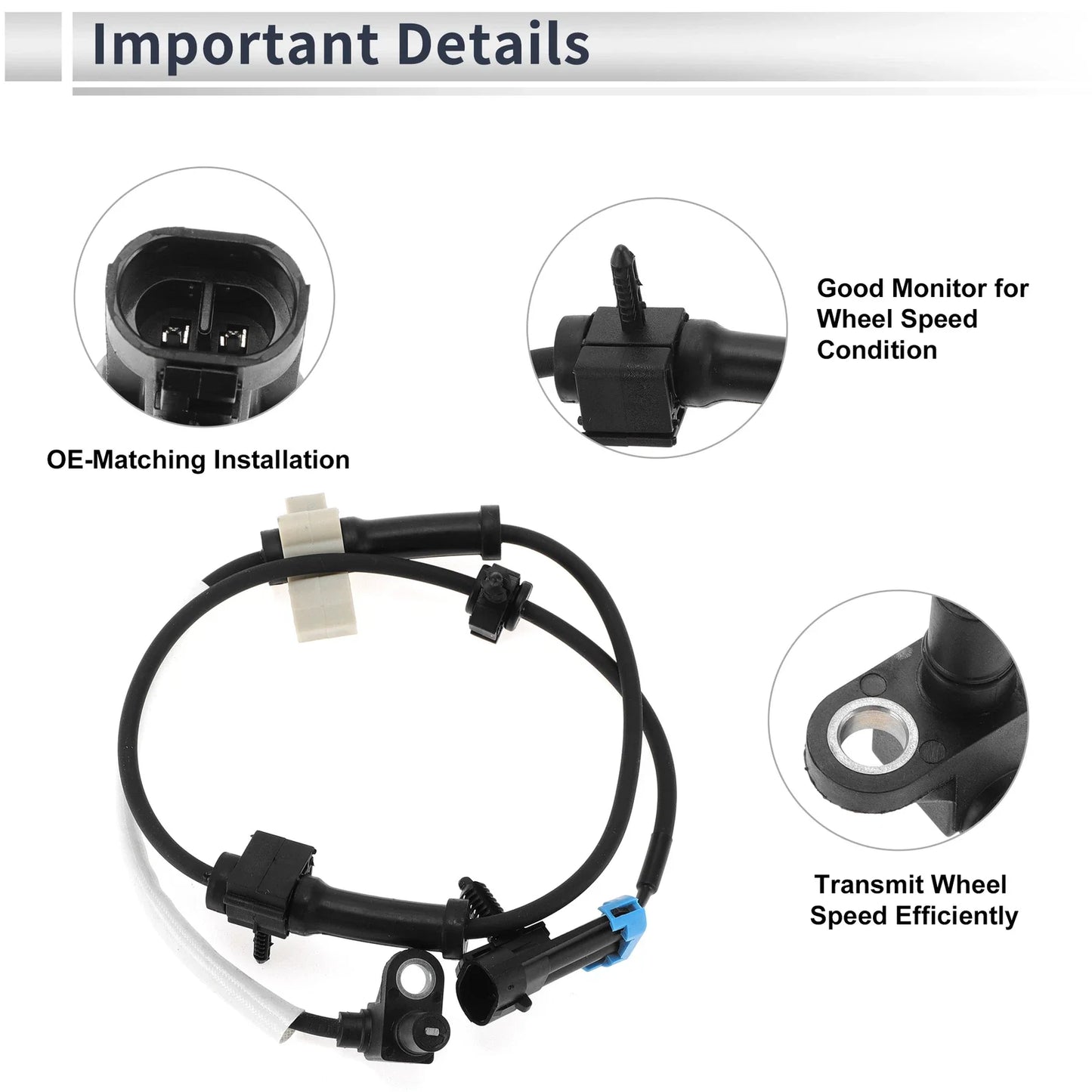 ABS Wheel Speed Sensor for Chevrolet C3500 1995-1996 1 x Front Left/Right