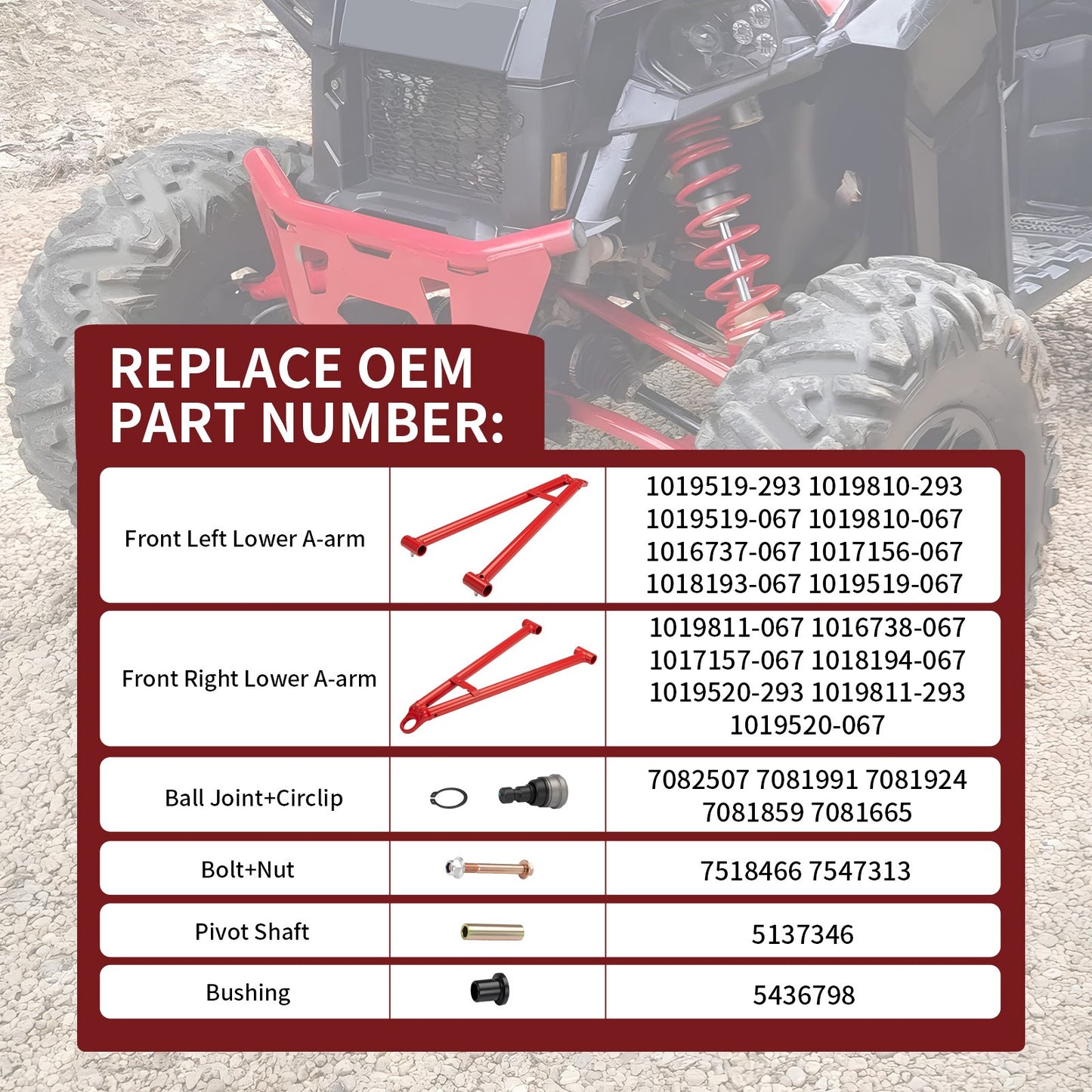 Front Lower A-Arm Kit for Polaris Sportsman 850 XP (2013–2020)