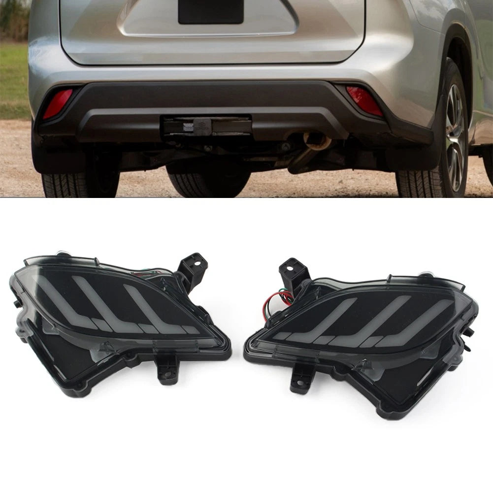 2X Rear Bumper Dynamic Fog Light for Toyota Highlander (2020–2022)