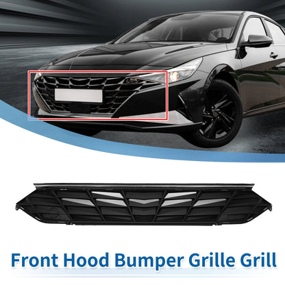 Front Upper Bumper Grille for Hyundai Elantra (2021–2022) Black
