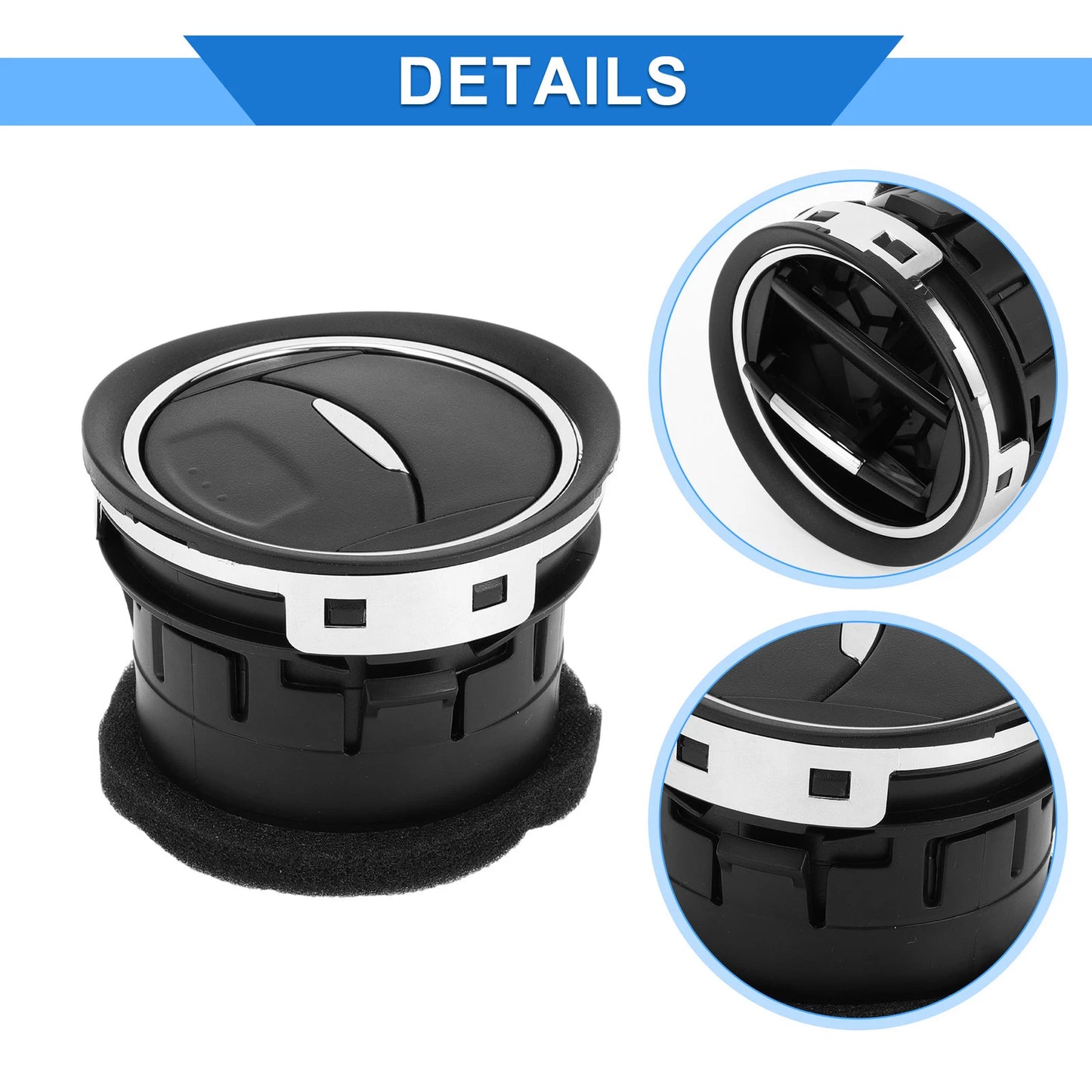 Center Dash A/C Outlet for Ford Mondeo (2007–2014) Black Silver Tone