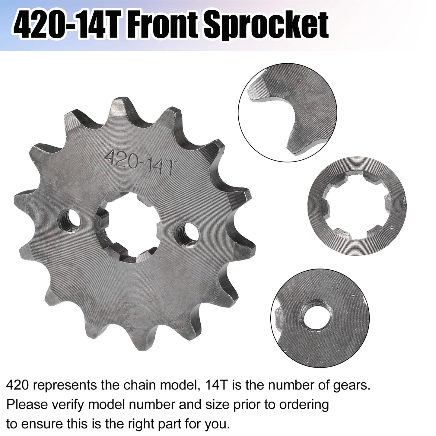Set of 1 Front Engine Sprocket 420 14T 17mm for Dirt Bike Mini Bike