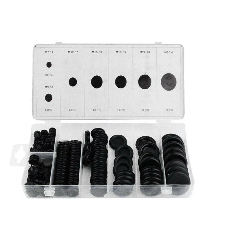 170 Pcs Mixed Rubber Grommets for Car Panel Hole Plugs & Electrical Wires