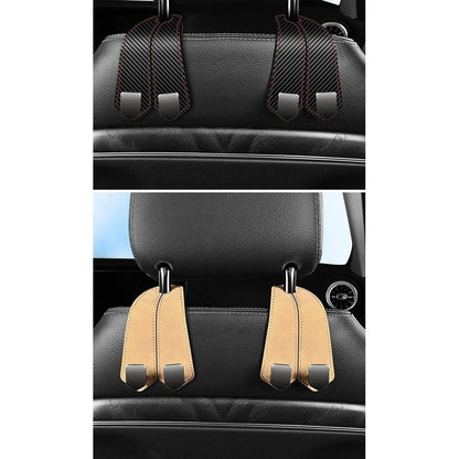 Dual Hook Car Seat Organizer with Suede Finish and Phone Stand Feature