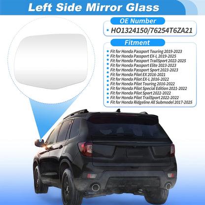 Heated Mirror Glass for Honda Pilot (2016–2022) Left Side No. 76254T6ZA21