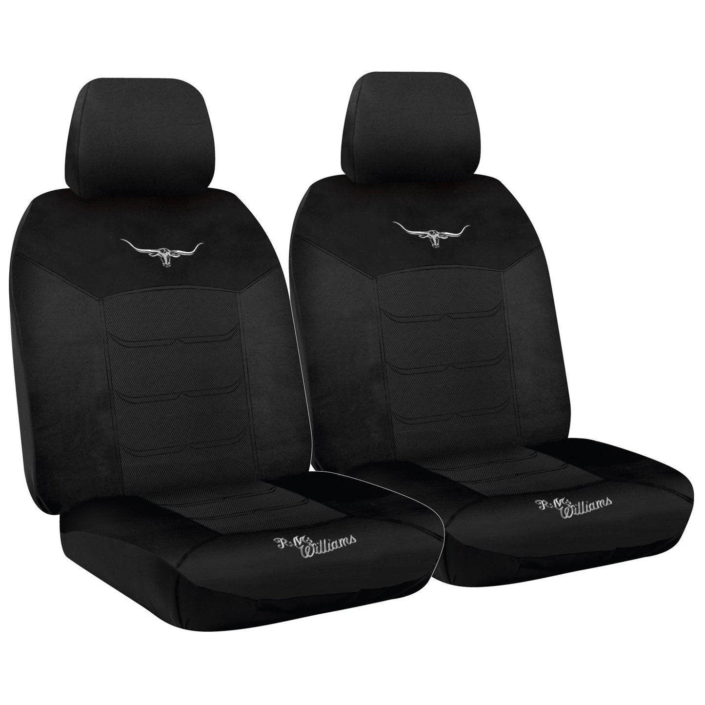 Set of 2 Black Mesh Front Car Seat Covers for Universal Fit