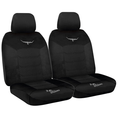 Set of 2 Black Mesh Front Car Seat Covers for Universal Fit