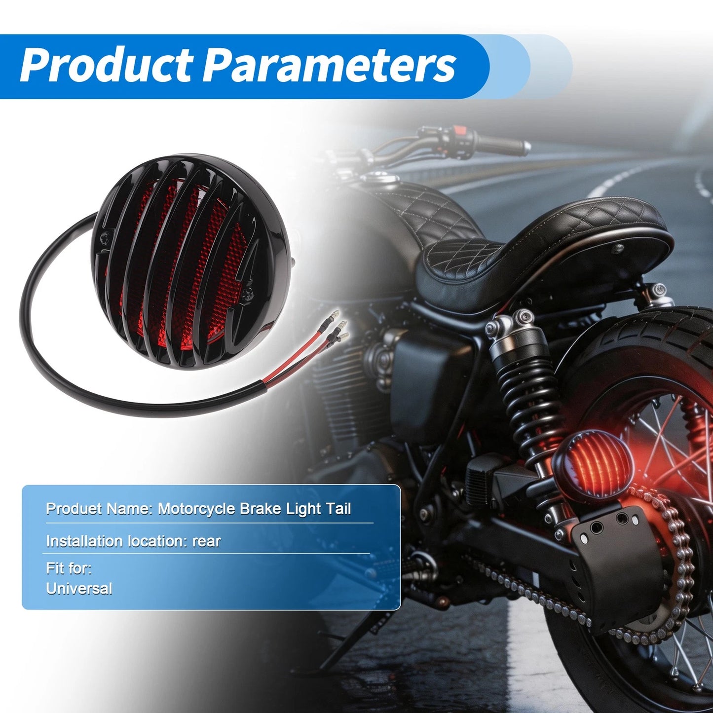 Set of 1 LED Tail Light for Motorcycle (Universal Fit)