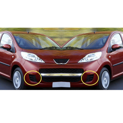 1 Pair Front Bumper Fog Light Grille Covers for Peugeot 107 (2009-2012)