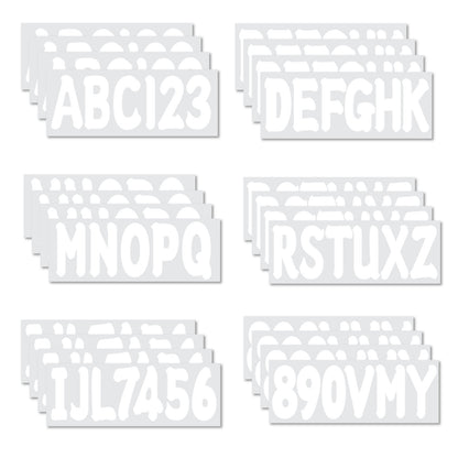 Set of 4 Custom Boat Registration Numbers Decals A-Z & 0-9 White