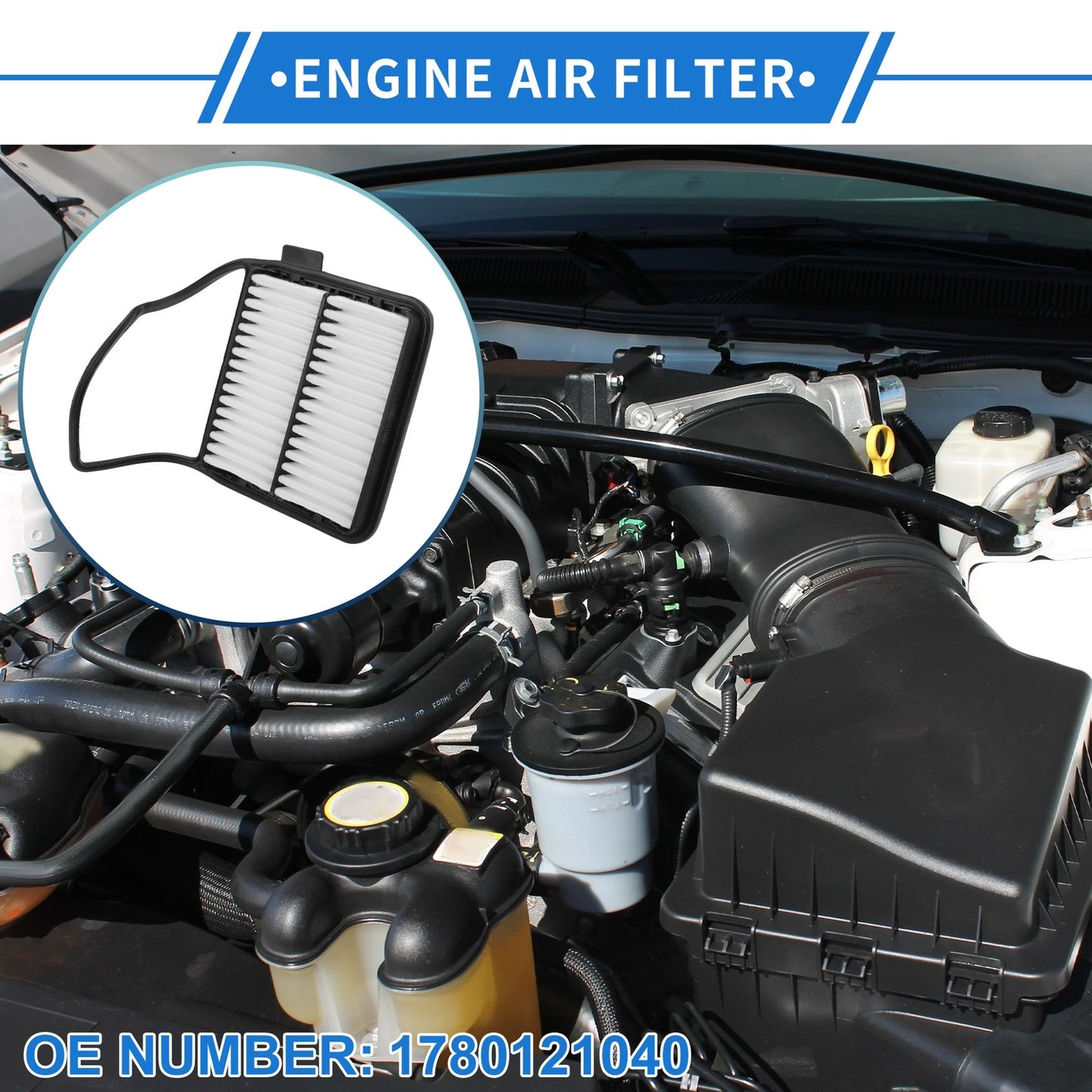 Car Engine Air Filter No. 17801-21040 for Toyota Prius 1.5L L4 (2004–2009)