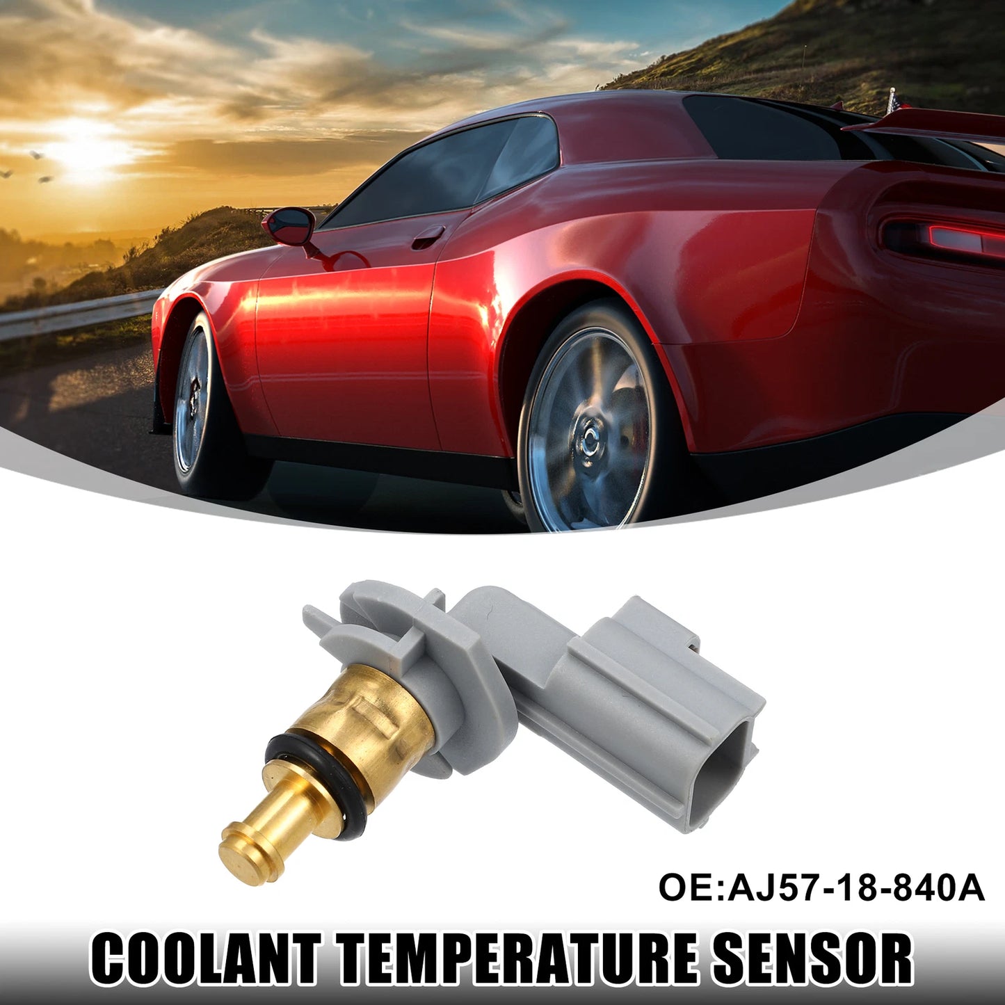 Coolant Temperature Sensor AJ57-18-840A with Gasket for Ford Escape (2005–2011)