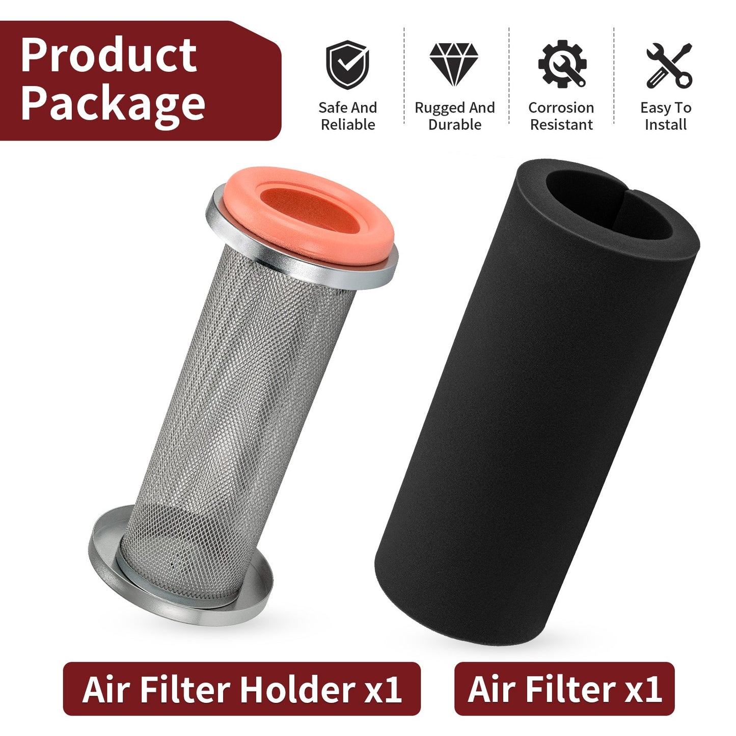 Air Filter with Holder for Axis 500 700, Bennche Cowboy 250, Bighorn 400 500 700