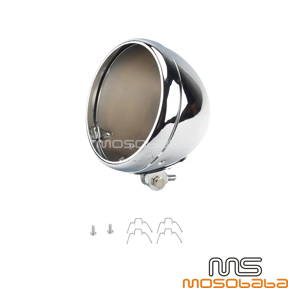 7" Chrome Universal LED Headlight Lamp Bucket Cover for Harley XL883