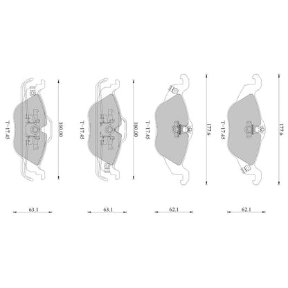 Set of Front Disc Brake Pads for Holden Astra TS (1998–2005)
