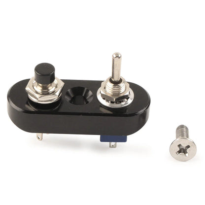 Mini Dual Toggle Switch Button for 7/8" Handlebar Horn Headlight ON-OFF Black