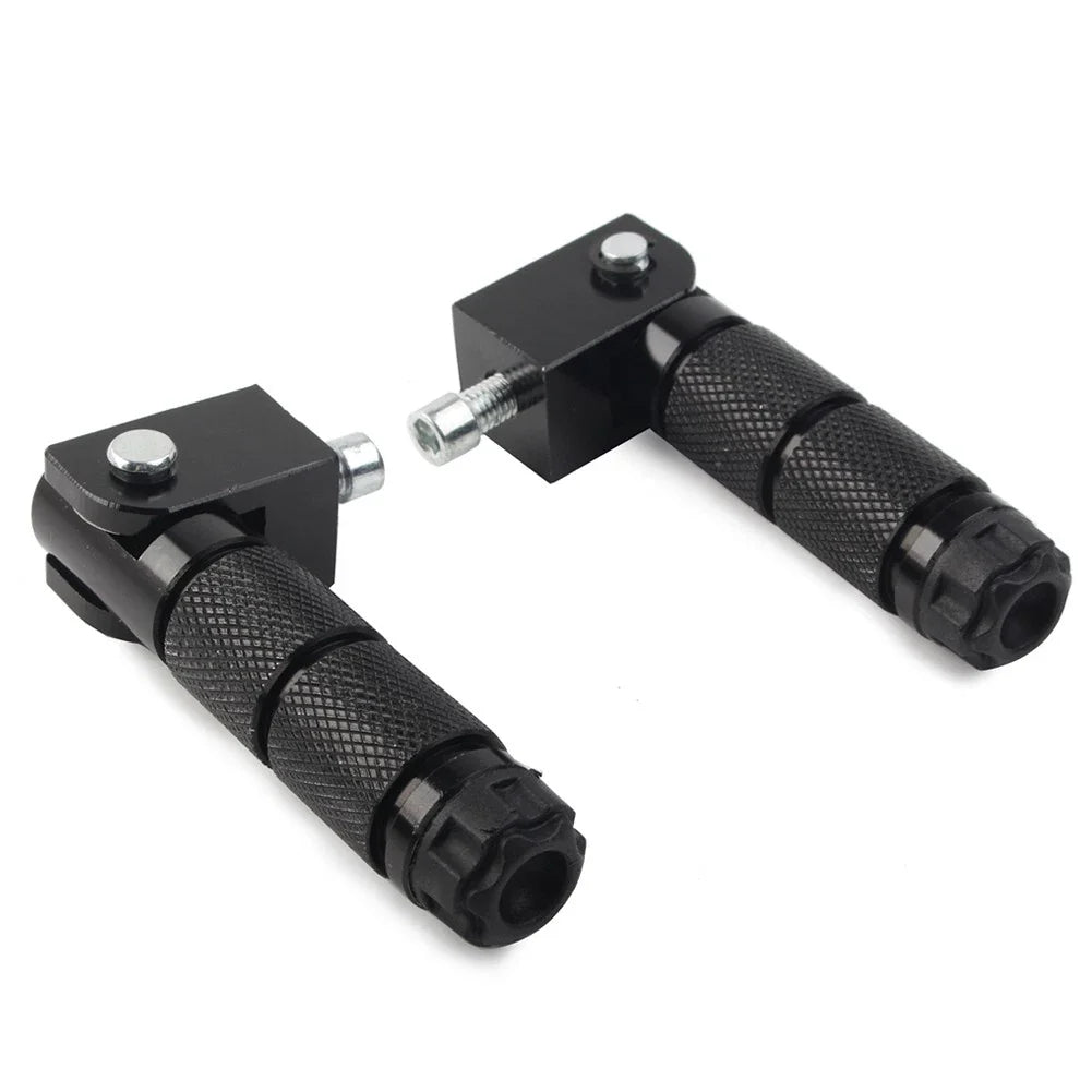 8mm Folding Footpegs for Electric Motor Bicycle ATV Black
