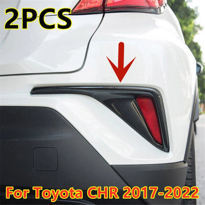 Carbon Fiber Rear Fog Lamp Bumper Light Cover Trim for Toyota C-HR (2018–2022)