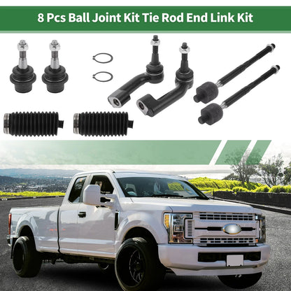 8 x Front Suspension Kit Tie Rod Ends & Lower Ball Joints for Chevrolet Aveo5 (2006-2011)