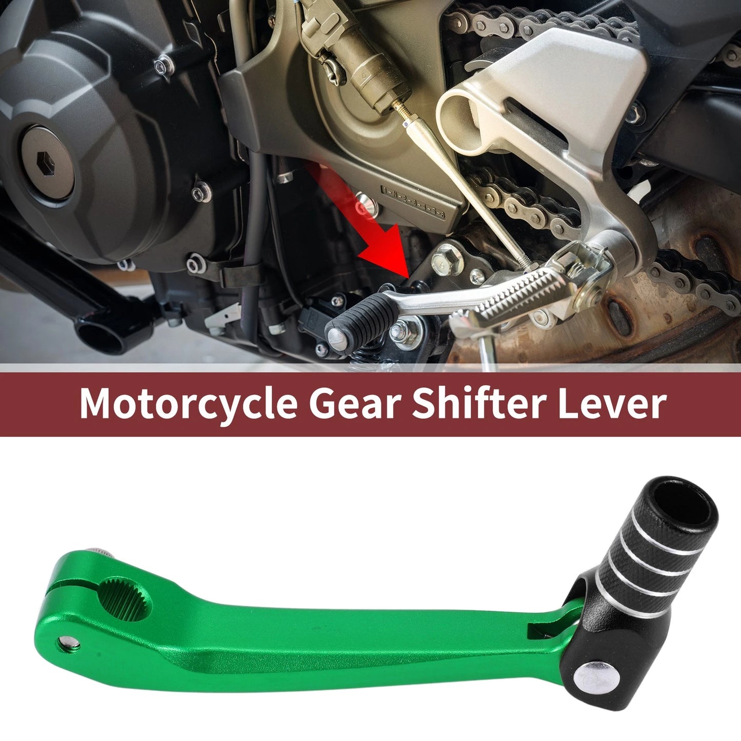 Gear Shifter Lever for Honda CRF150F (2003–2017) Green Black Silver Tone