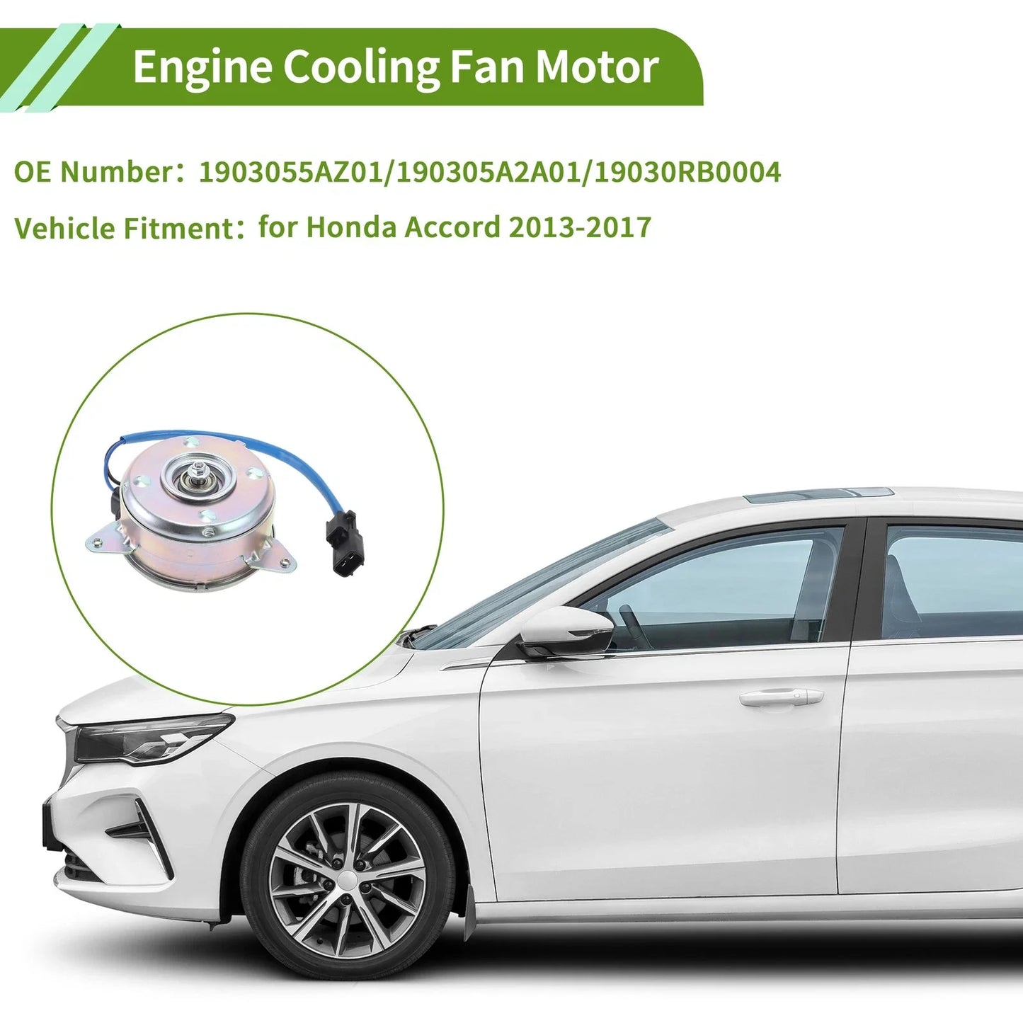 Radiator Fan Motor for Honda Accord (2013-2017) 1 x Motor