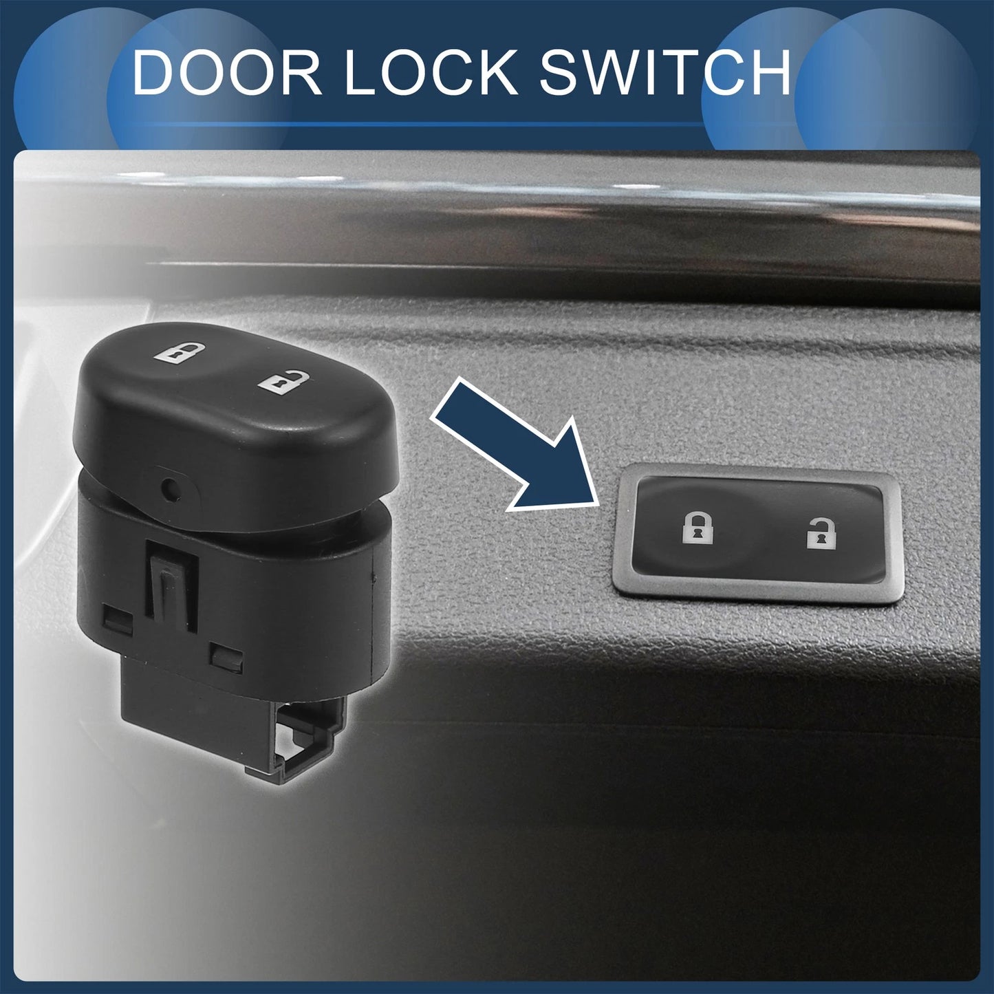 Set of 2 Car Door Lock Switches for Chevrolet Malibu (2008) No.15823977/15835662
