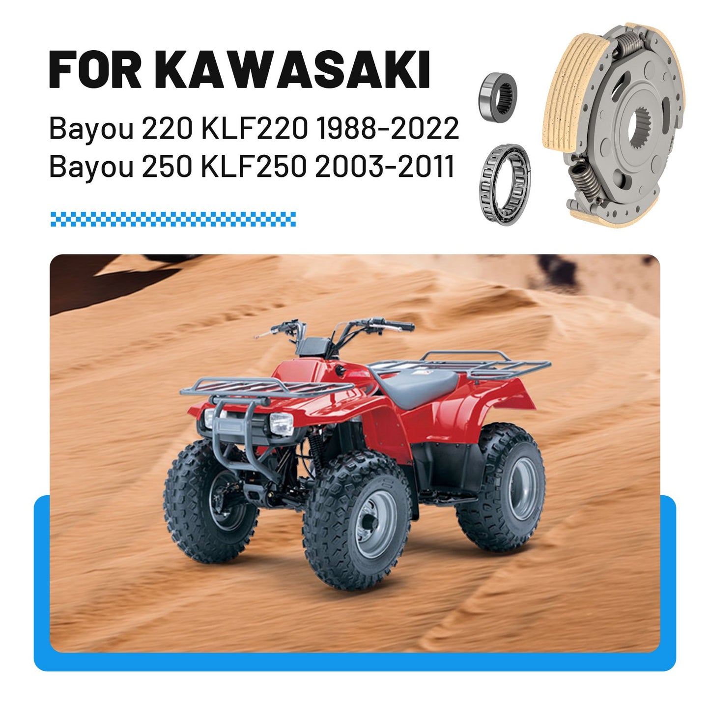 Centrifugal Carrier & Bearing Kit for Kawasaki Bayou 220 250 (1990–2004)