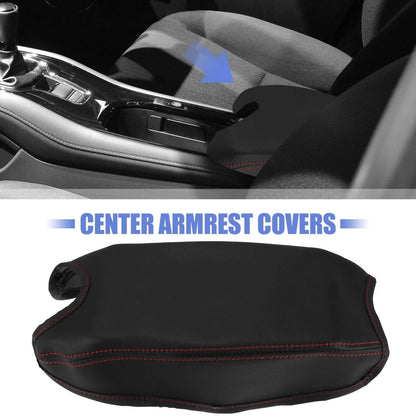 Microfiber Leather Auto Armrest Cover Pad for Honda HR-V (2016-2021) Black/Red