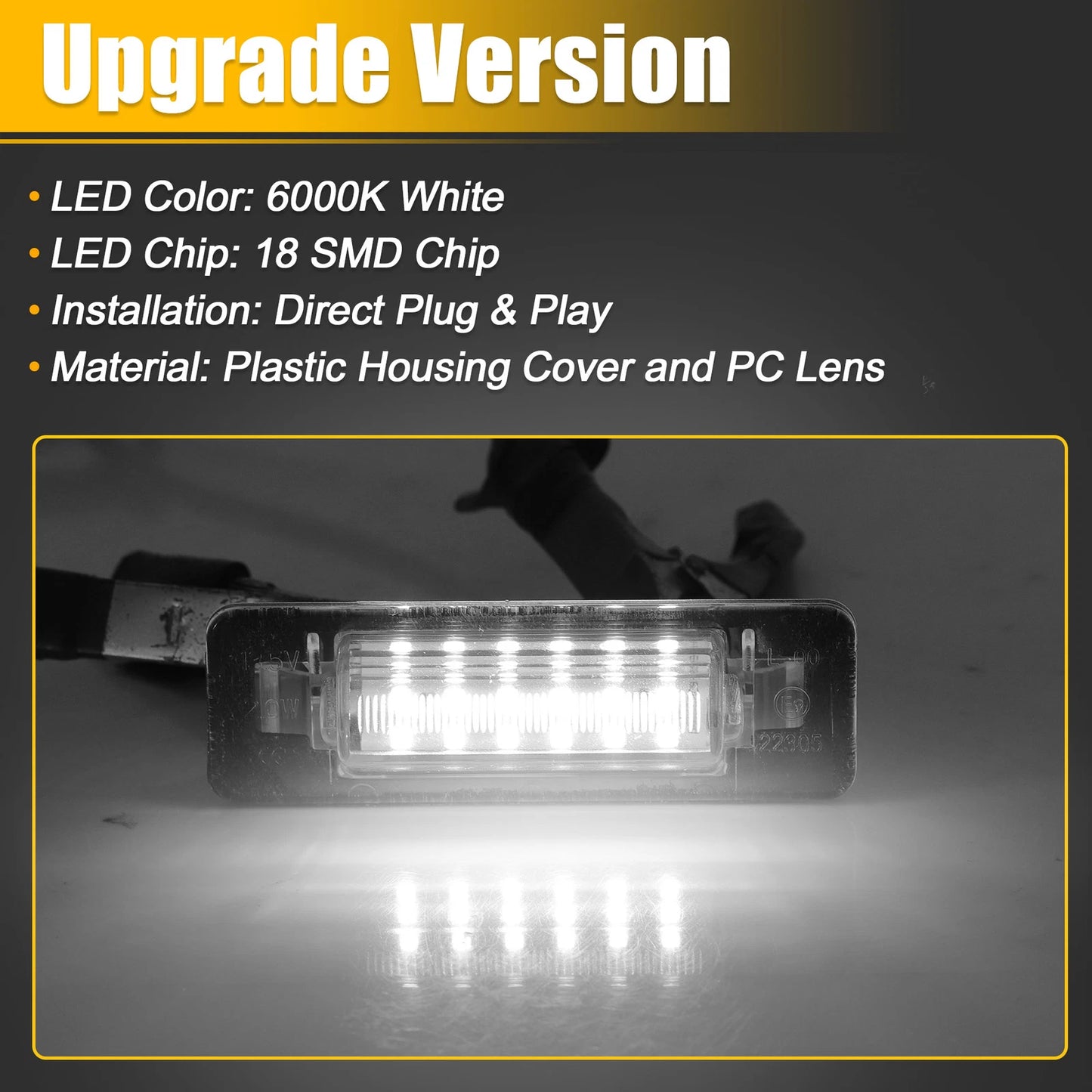 1 Pair LED License Plate Light for Mercedes-Benz E-Class (1996–2002)
