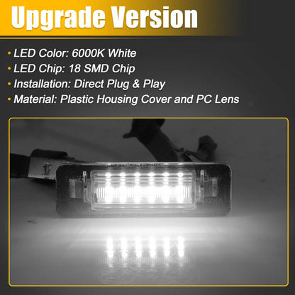 1 Pair LED License Plate Light for Mercedes-Benz E-Class (1996–2002)