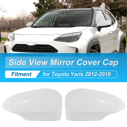 2X White ABS Wing Door Rearview Mirror Cover Cap for Toyota Yaris (2012–2019)