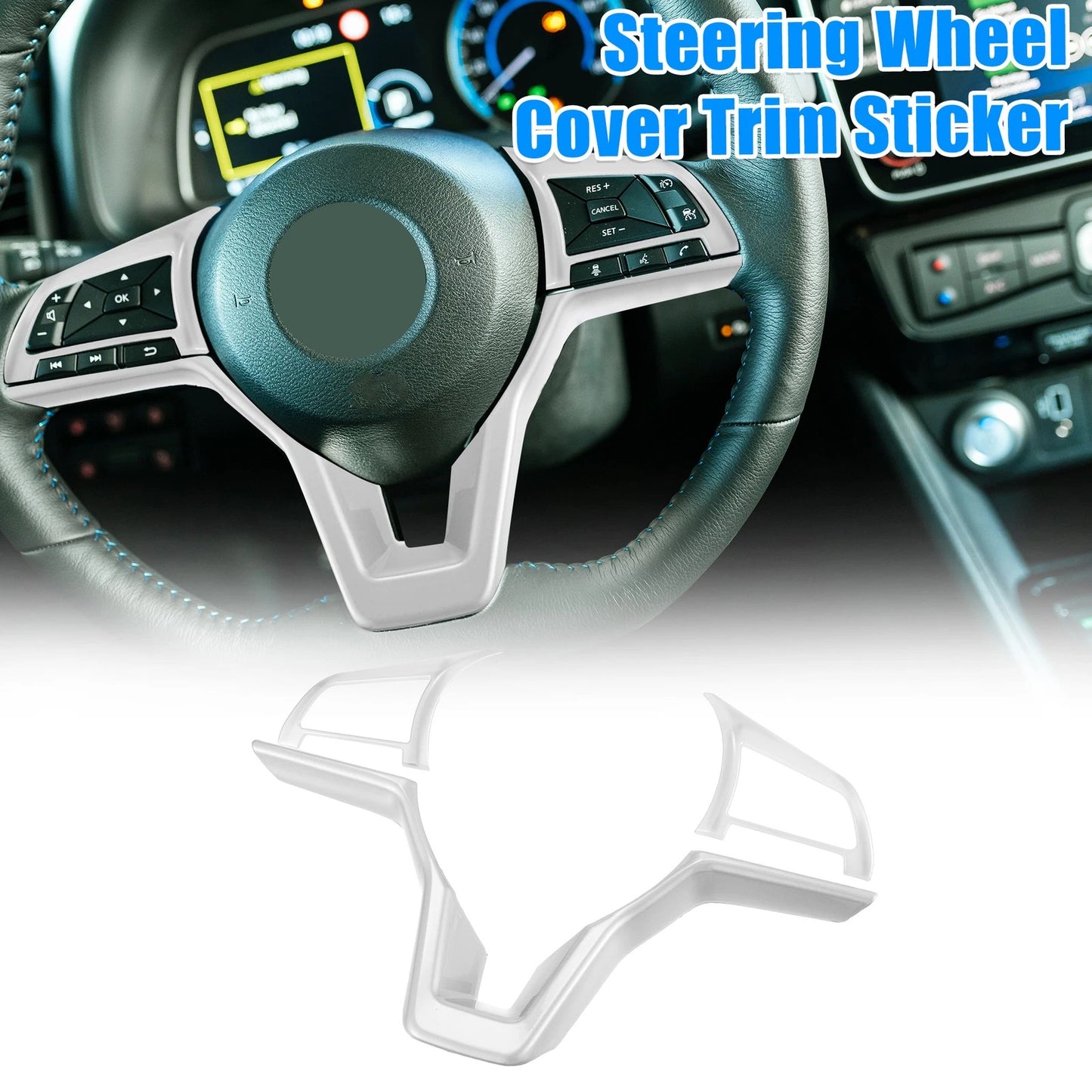Steering Wheel Cover Trim for Nissan Altima (Matte Silver Tone, ABS Plastic)