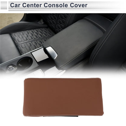 Center Console Cover for Car (12.6"x6.3"x1.97", Light Brown)