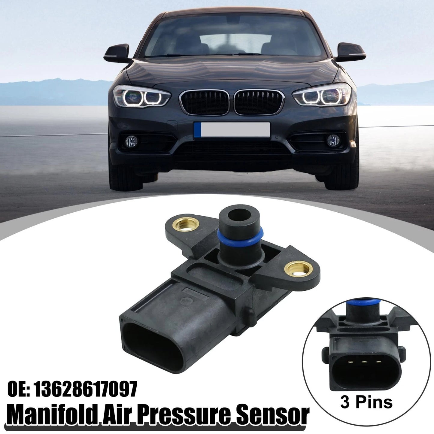 MAP Manifold Air Pressure Sensor 13628617097 for BMW 128i 325i 328i M5 M6 X3 X4 (2008–2013)