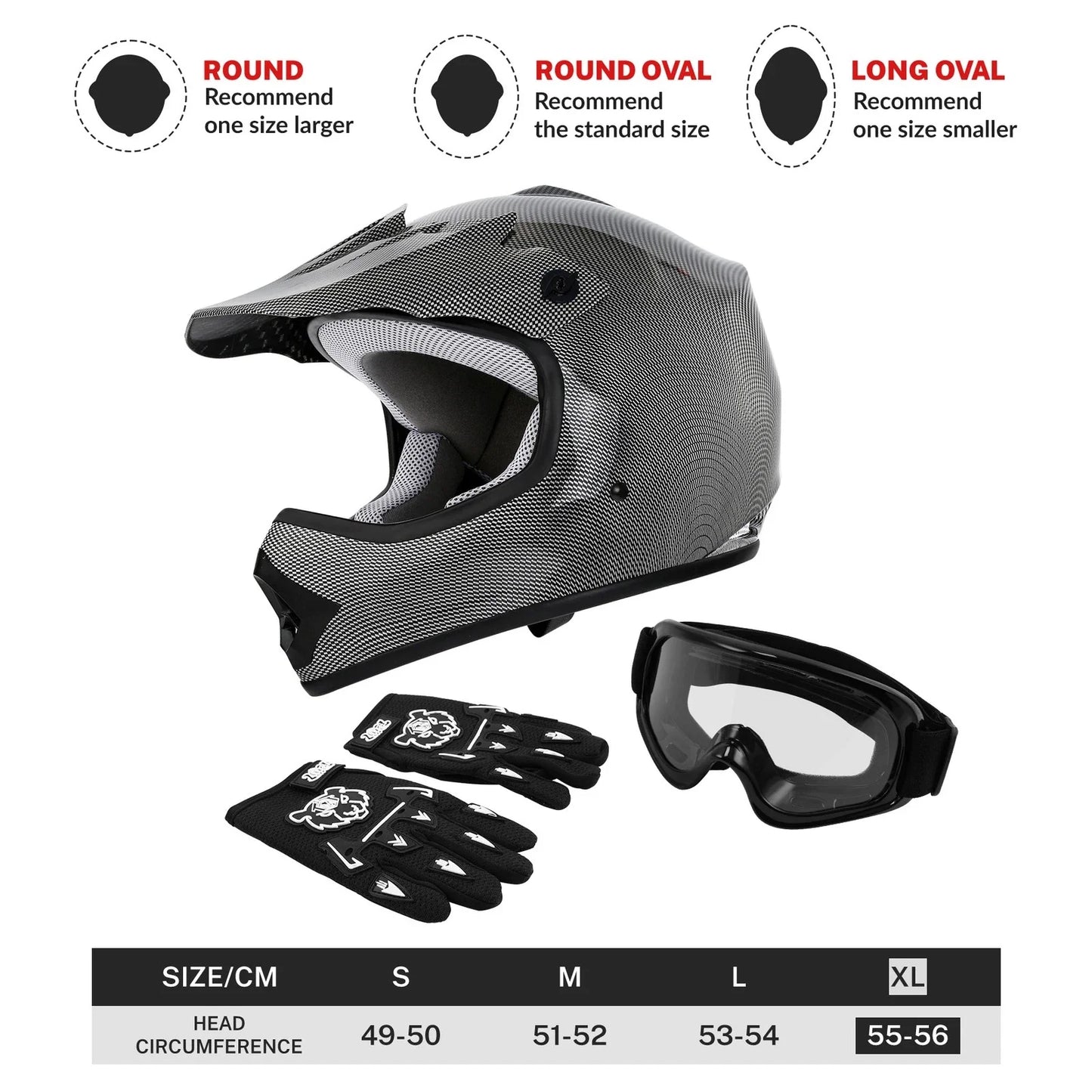 Youth Motorcross Helmet for Motorcycle Size S M L XL DOT Kid Dirt Bikes ATV