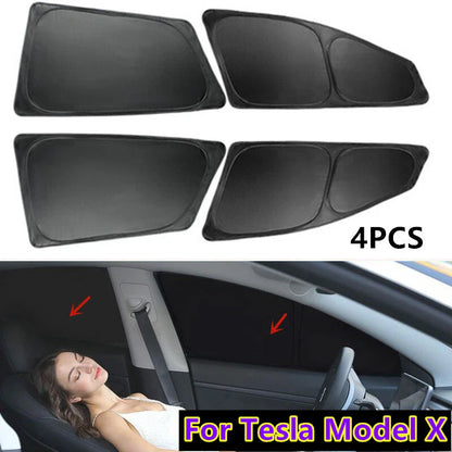4X Car Side Window Sleep Privacy Camping Blind Sun Shade Cover for Tesla Model X