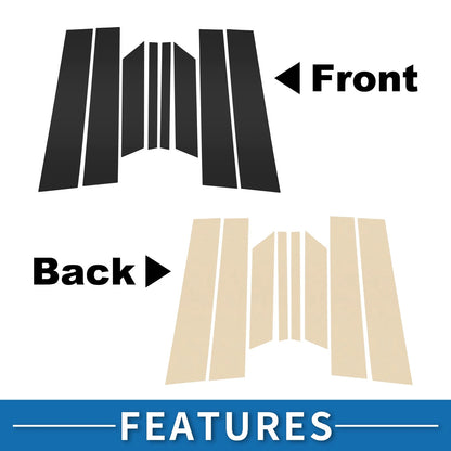 8pcs Door Pillar Window Trim for Ford Territory (2019–2021) Black