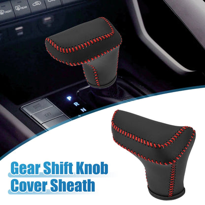 Automatic Gear Shift Knob Cover for Hyundai Elantra (2021–2023) Red Stitches