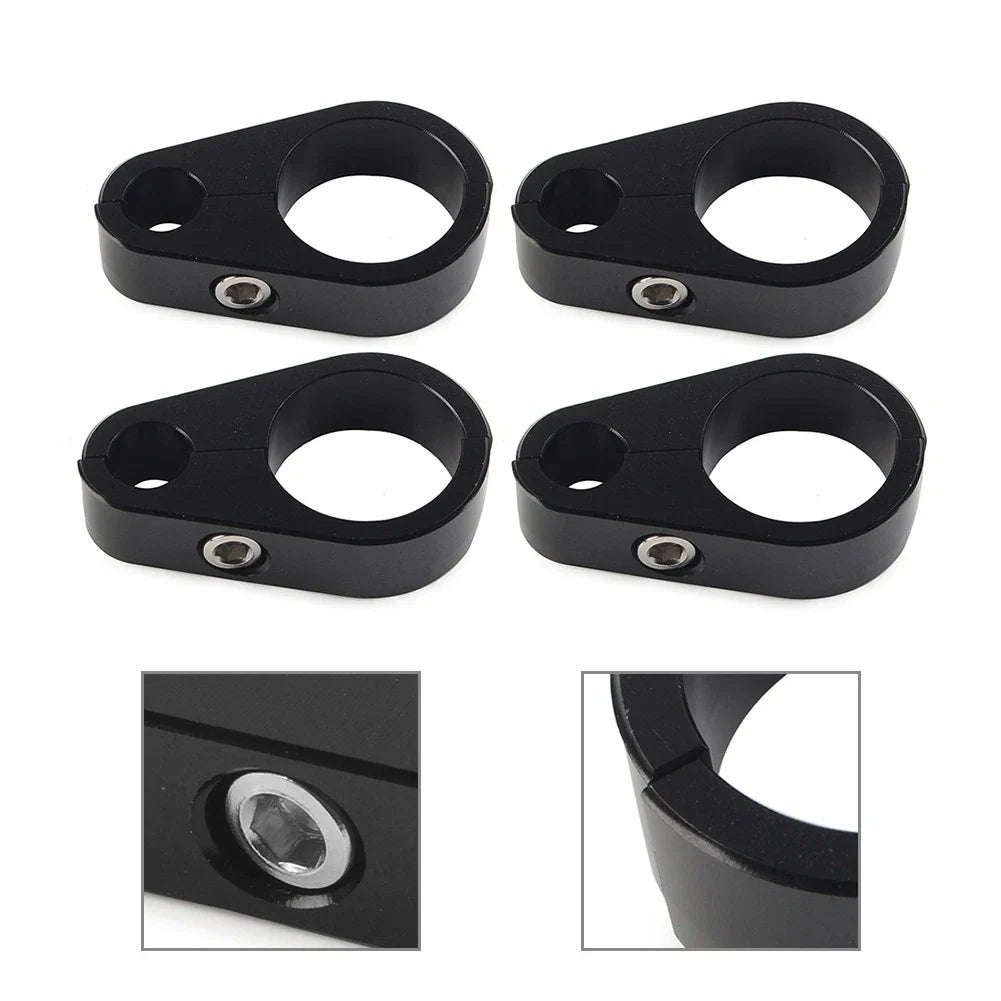 4 x Motorcycle Brake Clutch Cable Wire Clamp Clip Black for Harley 1" Handlebar