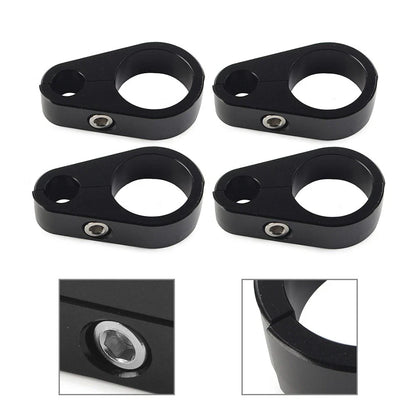 4 x Motorcycle Brake Clutch Cable Wire Clamp Clip Black for Harley 1" Handlebar