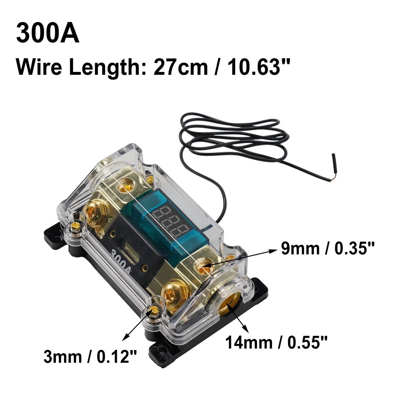 2 x Fuse Holder 300A 0/2/4 Gauge Car Audio LED Display for Car Audio
