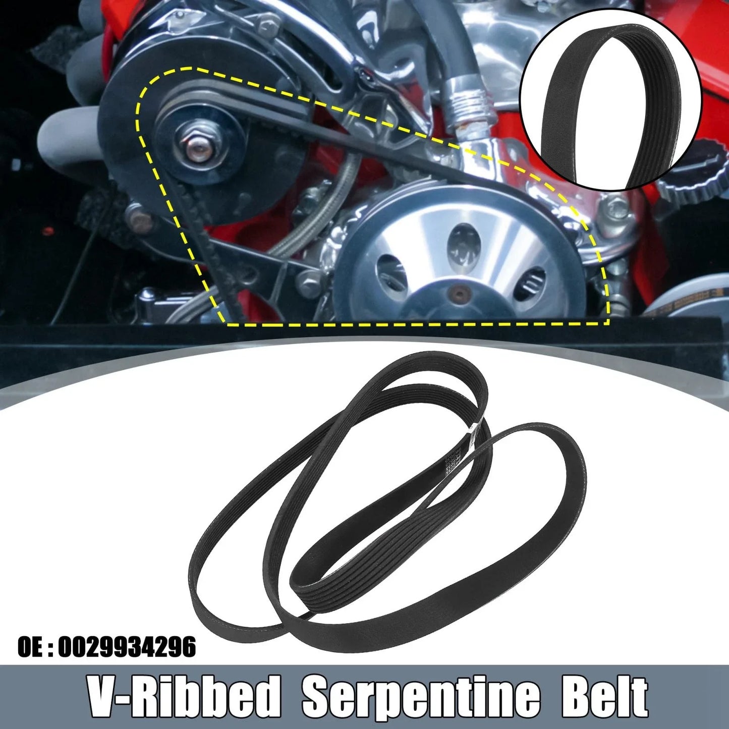 Rubber V-Ribbed Serpentine Belt 7PK2035 for Mercedes-Benz GL350 (2008-2012)