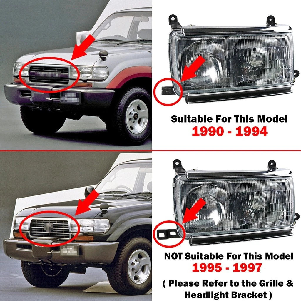 1 Pair Headlight for Toyota Land Cruiser 80 (1990-1994)